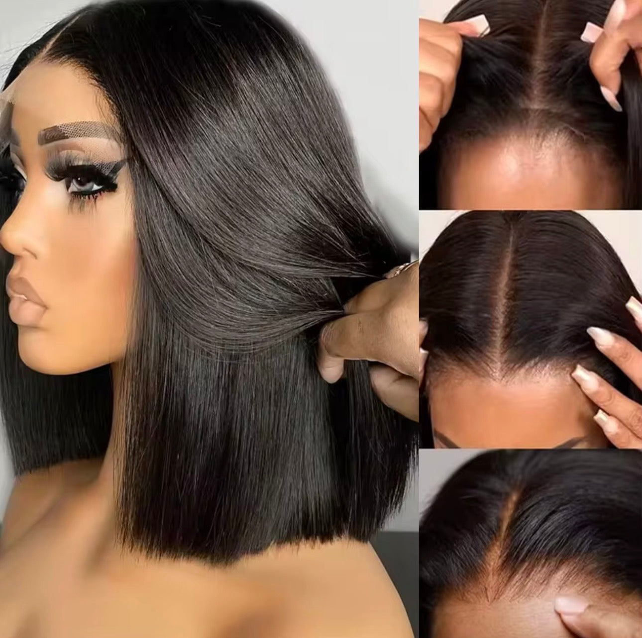 Bone Straight Bob Wigs 14inch