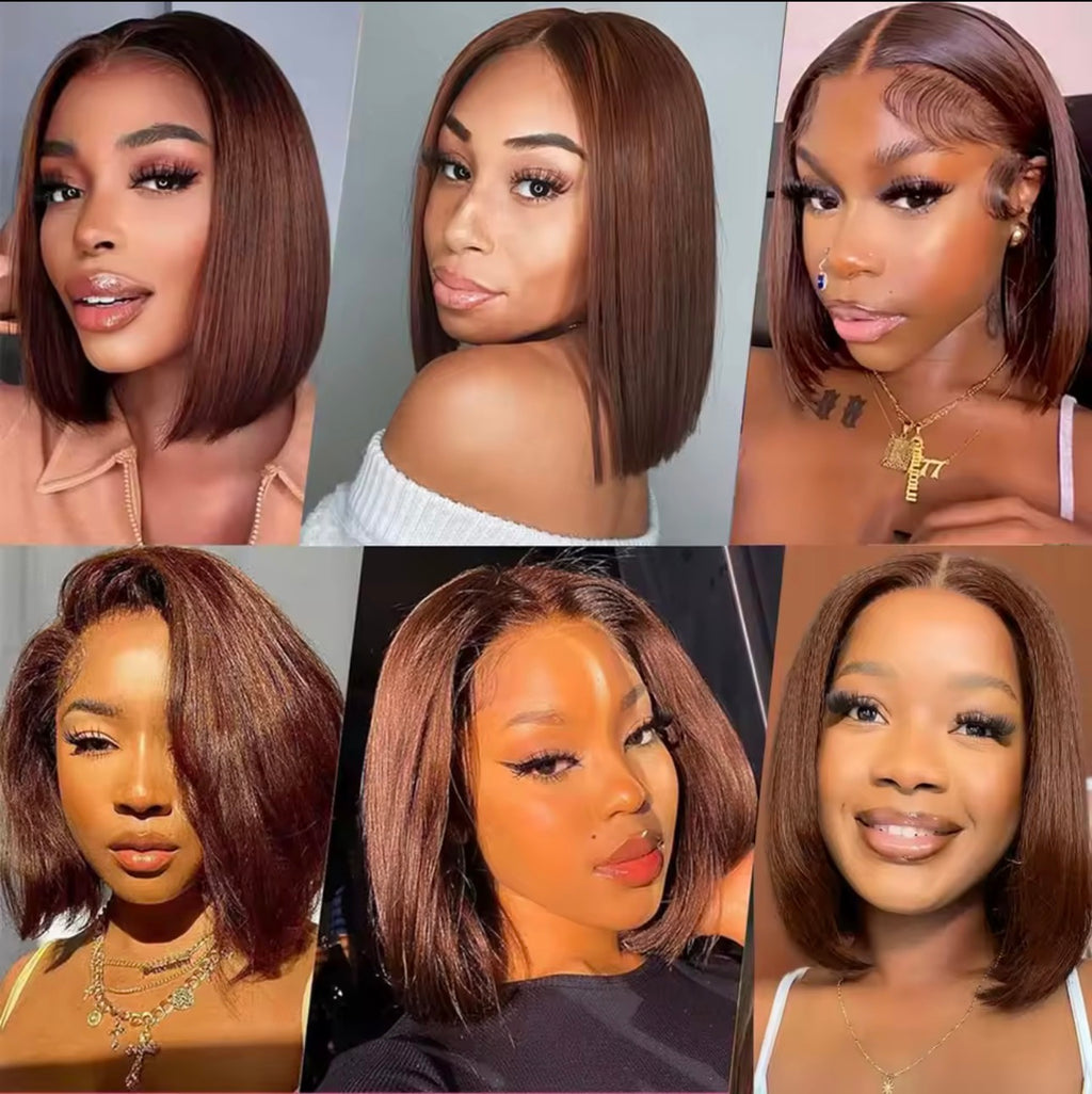 8” BOB WIG – MEDIUM BROWN (#4)