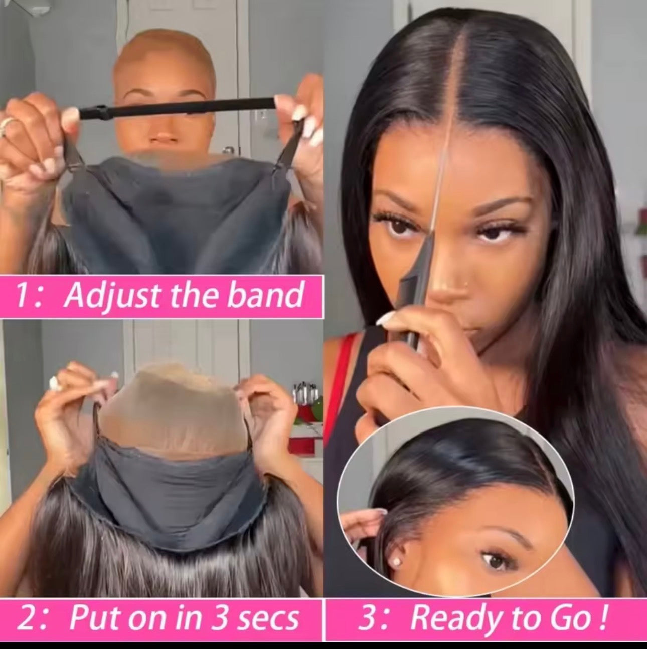 26” Straight Wig – 13x4 Black (180%)