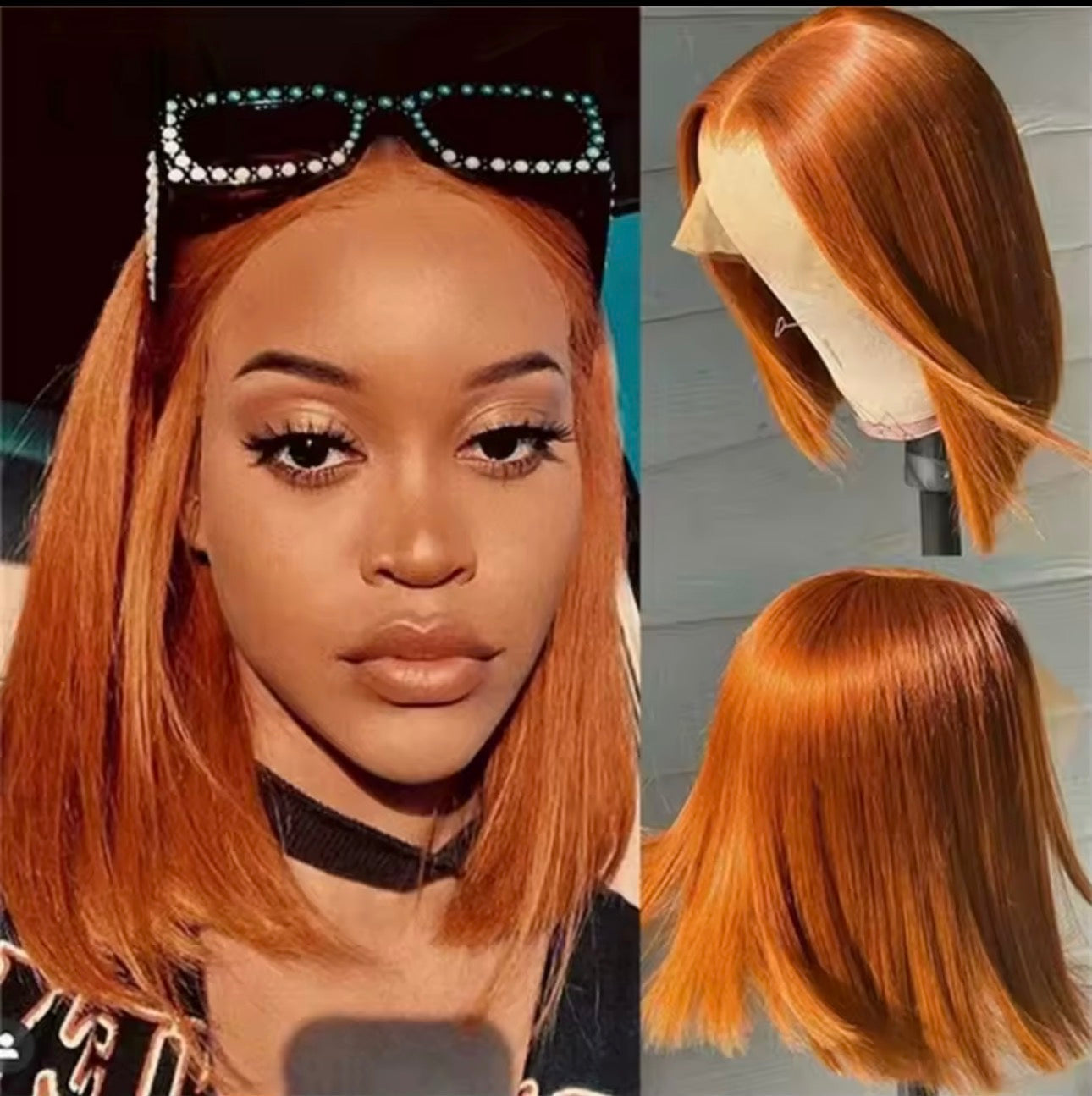 8” Bob Wig – Ginger Orange