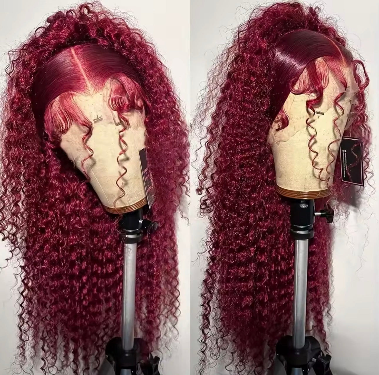 22” Deep Wave Wig – Burgundy (99J) ✨