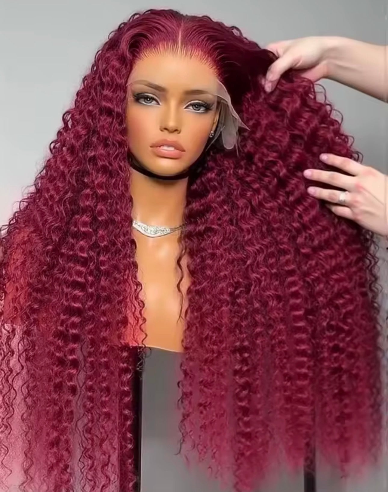 22” Deep Wave Wig – Burgundy (99J) ✨